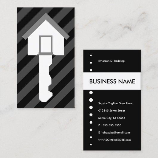 Carte De Visite clé d'accueil (Devant / Derrière)