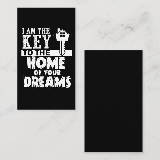 Carte De Visite Clé de conception d'agent immobilier à la maison (Devant / Derrière)