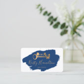 Carte De Visite clé de courtier professionnel immobilier ajouter l (Debout devant)