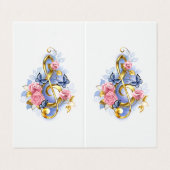 Carte De Visite Clé de fer avec roses roses roses (Extérieur déplié)