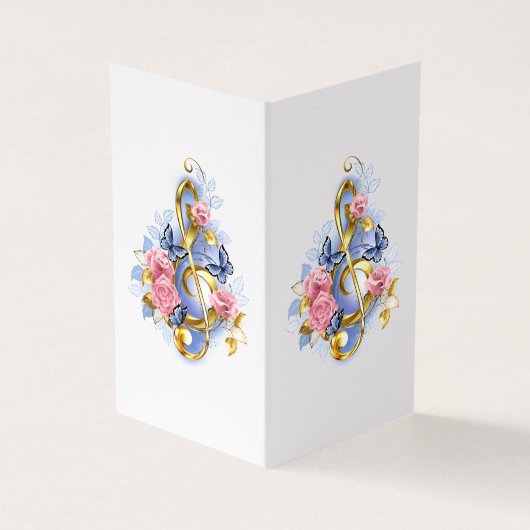 Carte De Visite Clé de fer avec roses roses roses (Extérieur)