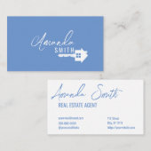 Carte De Visite Clé de la Maison Blanche et Noire de l'Immobilier  (Devant / Derrière)