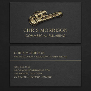 Carte De Visite Clé de plombier commercial professionnel