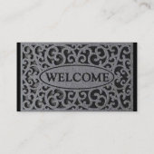 Carte De Visite Clé de porte Grey Bienvenue Mat Immobilier (Dos)