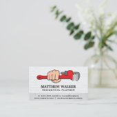 Carte De Visite Clé de retenue de plomberie | Col bleu | Entrepren (Debout devant)