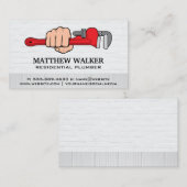 Carte De Visite Clé de retenue de plomberie | Col bleu | Entrepren (Devant / Derrière)