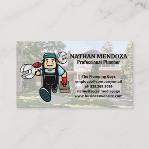 Carte De Visite Clé de retenue de plomberie   Entrepreneur résiden