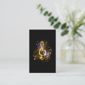 Carte De Visite Clé de sol en or Musique (Debout devant)