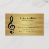 Carte De Visite Clé en argent noir monogramme sur bandes d'or (Dos)