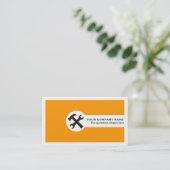 Carte De Visite Clé et marteau bricoleur construction orange (Debout devant)