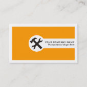 Carte De Visite Clé et marteau bricoleur construction orange (Devant)