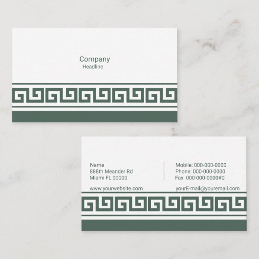 Carte de visite clé grec (Devant / Derrière)