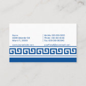 Carte de visite clé grec (Dos)