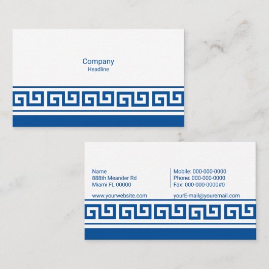 Carte de visite clé grec (Devant / Derrière)