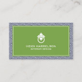 Carte De Visite Clé grecque classique Motif porte Knocker bleu/ver (Devant)