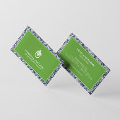 Carte De Visite Clé grecque classique Motif porte Knocker bleu/ver