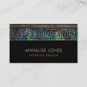 Carte De Visite Clé grecque - Grec méandre - Abalone et or (Devant)