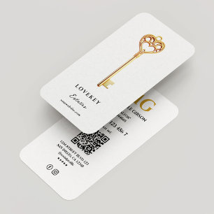 Carte De Visite Clé Immobilier Minimale Réalisateur Hypothèque Bla