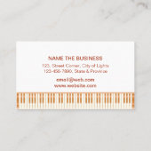 Carte De Visite Clé musicale élégante de clavier de piano de (Dos)