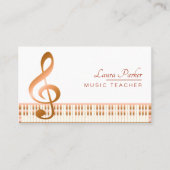 Carte De Visite Clé musicale élégante de clavier de piano de (Devant)