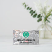 Carte De Visite Clé | Services Auto | Baie moteur | Code QR (Debout devant)