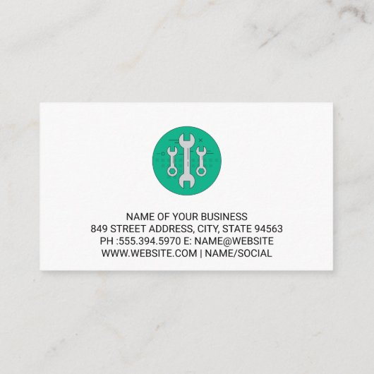 Carte De Visite Clé | Services Auto | Baie moteur | Code QR (Dos)