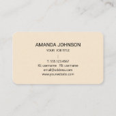 Carte De Visite Clean Black Monogram Initial Script Champagne (Dos)