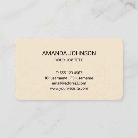 Carte De Visite Clean Black Monogram Initial Script Champagne (Dos)