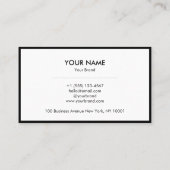 Carte De Visite Clean Black White Minimalist QR Code Logo (Dos)