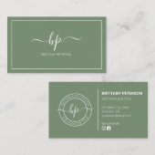 Carte De Visite Clean Grey Green tendance Moderne Professionnel (Devant / Derrière)