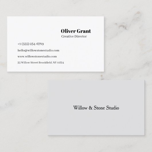 Carte De Visite Clean Minimalist Business Card (Devant / Derrière)