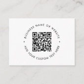 Carte De Visite Clean Simple QR Code promotionnel noir et blanc (Devant)