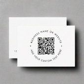 Carte De Visite Clean Simple QR Code promotionnel noir et blanc