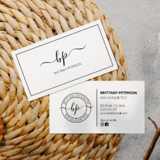 Carte De Visite Clean White Elegant Modern Professional