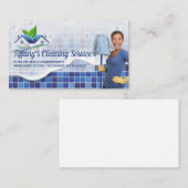 Carte De Visite Cleaner Holding Mop | Janitor (Devant / Derrière)