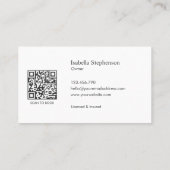 Carte De Visite Cleaner House Cleaning Service Minimal QR Code (Dos)