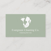 Carte De Visite Cleaner House Cleaning Service Minimal QR Code (Devant)