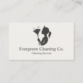 Carte De Visite Cleaner House Cleaning Service QR Code Minimal (Devant)