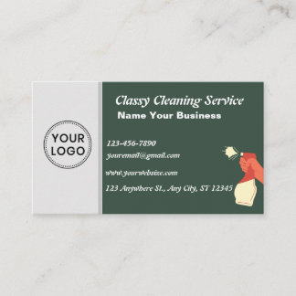 Carte De Visite Cleaning Service Business Card - Personal Logo