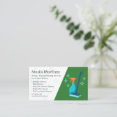 Carte De Visite Cleaning Service Green Professional (Debout devant)