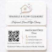 Carte De Visite Cleaning Service House Logo QR Code