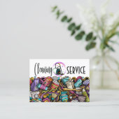 Carte De Visite Cleaning Service Housekeeping  Business Card (Debout devant)