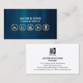 Carte De Visite Cleaning Service  Icons (Devant / Derrière)