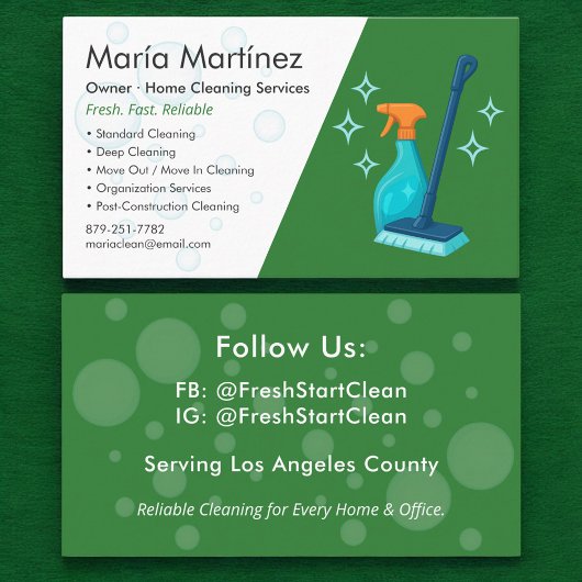 Carte De Visite Cleaning Service Professional