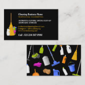 Carte De Visite Cleaning Service Standard Black (Devant / Derrière)