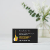 Carte De Visite Cleaning Service Standard Black (Debout devant)