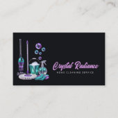 Carte De Visite Cleaning Service Supplies Modern QR Code (Devant)