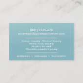 Carte De Visite Cleaning Services - Elegant Soft Teal and Pink (Dos)