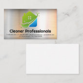 Carte De Visite Cleaning Services House Logo | Metal Background (Devant / Derrière)