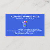 Carte De Visite Cleaning Services Icons Cute blue (Dos)